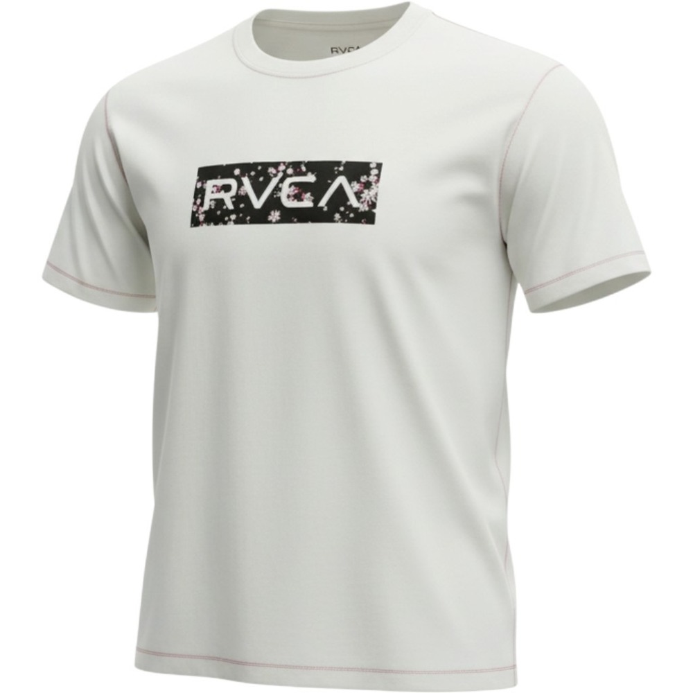RVCA Mens Big Filler Floral Box Logo T-Shirt Antique White AVYZT01992 Small NWT